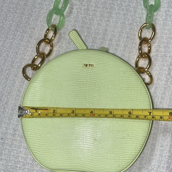 Nwot JW PEI Lime Green Luna Gradient Acrylic Chain Lizard Pattern Vegan bag - Picture 7 of 14